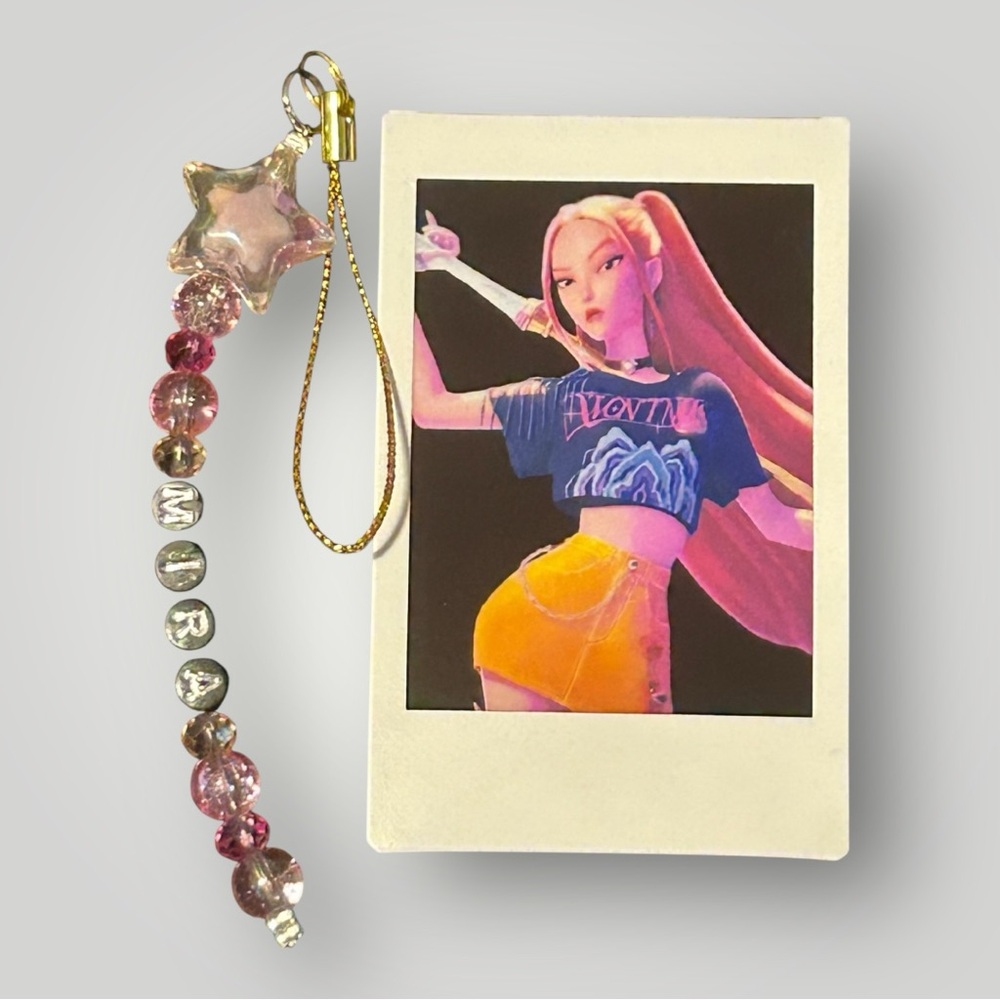 Handmade K-Pop Demon Hunters Mira Keychain and Polaroid
